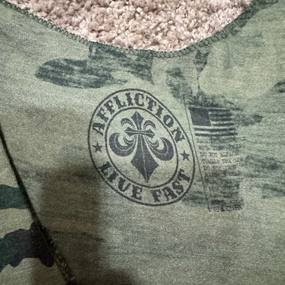Affliction Green Camo Tank with Orange Graphic - Picture 4 of 4